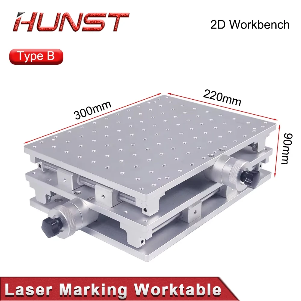 HUNST XY Table 2 Axis Aluminum Workbench Mobile Portable Cabinet Table for Laser Marking and Engraving Machine 210X150mm