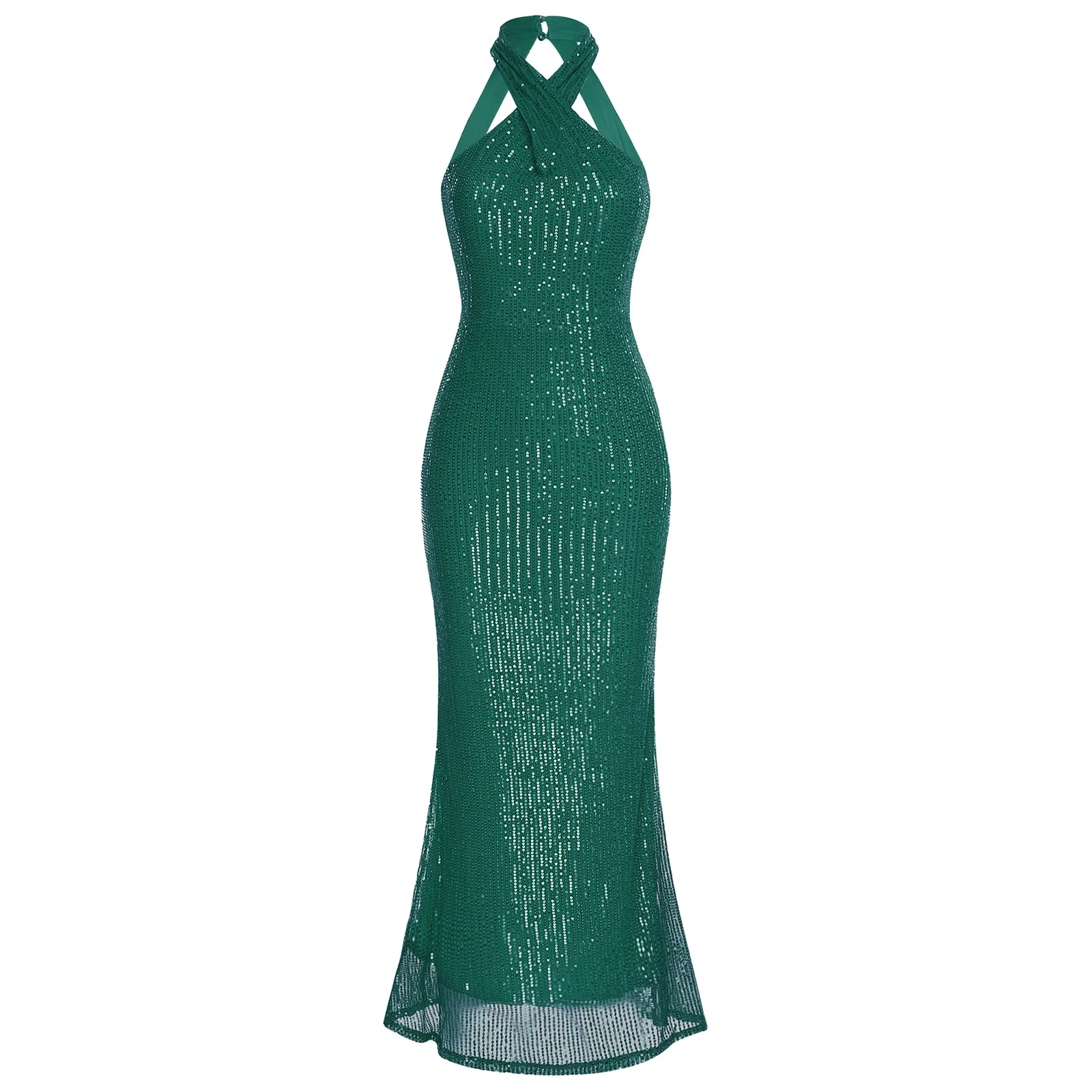 فستان نسائي طويل لامع معبر رسن بدون ظهر ترتر فستان بدون أكمام بقصة ضيقة رداء حفلات لولائم الزفاف المسائية #5