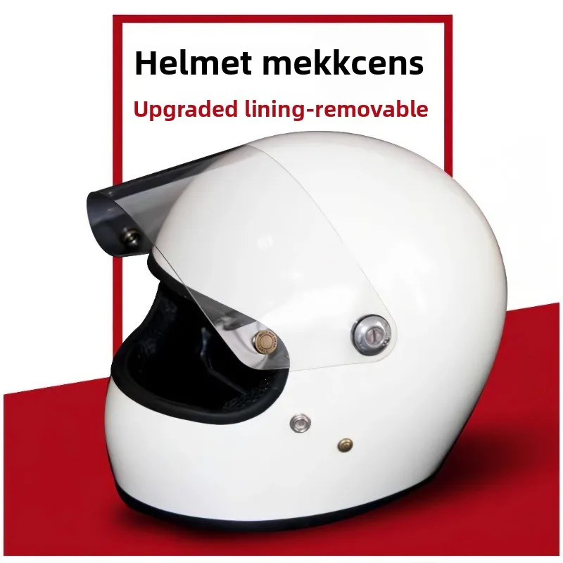Retro Motorcycle Full Helmet Electric Bike Samurai Lens Small Helmet DOT Certification Retro FRP Helmet Cascos Para Motos
