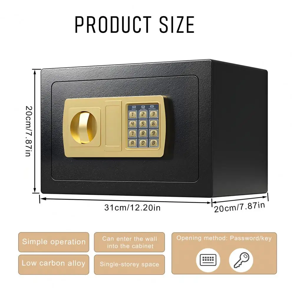 Small Safe Box for College Dorm Room Lock Box Home Safe Fireproof Safe Box for Cash or Document Mini Children Piggy Bank