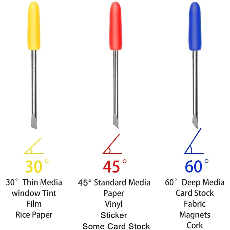 그라프텍 CB09 실루엣 카메오 크래프트로보 비닐 커터 블레이드, 30 도, 45/60 도 커팅 블레이드, CB09U 나이프, 30 개