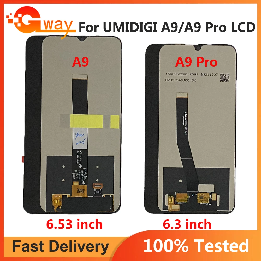 

6.3 inch For UMIDIGI A9 Pro LCD Display Touch Screen Digitizer Assembly Replacement 6.53 inch For UMIDIGI A9 LCD Sensor +Tools