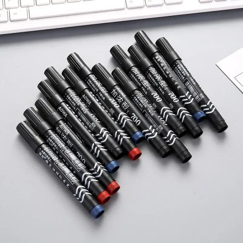 Permanent Marker Pen Fine Point Waterproof Ink Thin Nib Crude Nib Black Blue Red Ink 1.5mm Fine Color Marker Pens