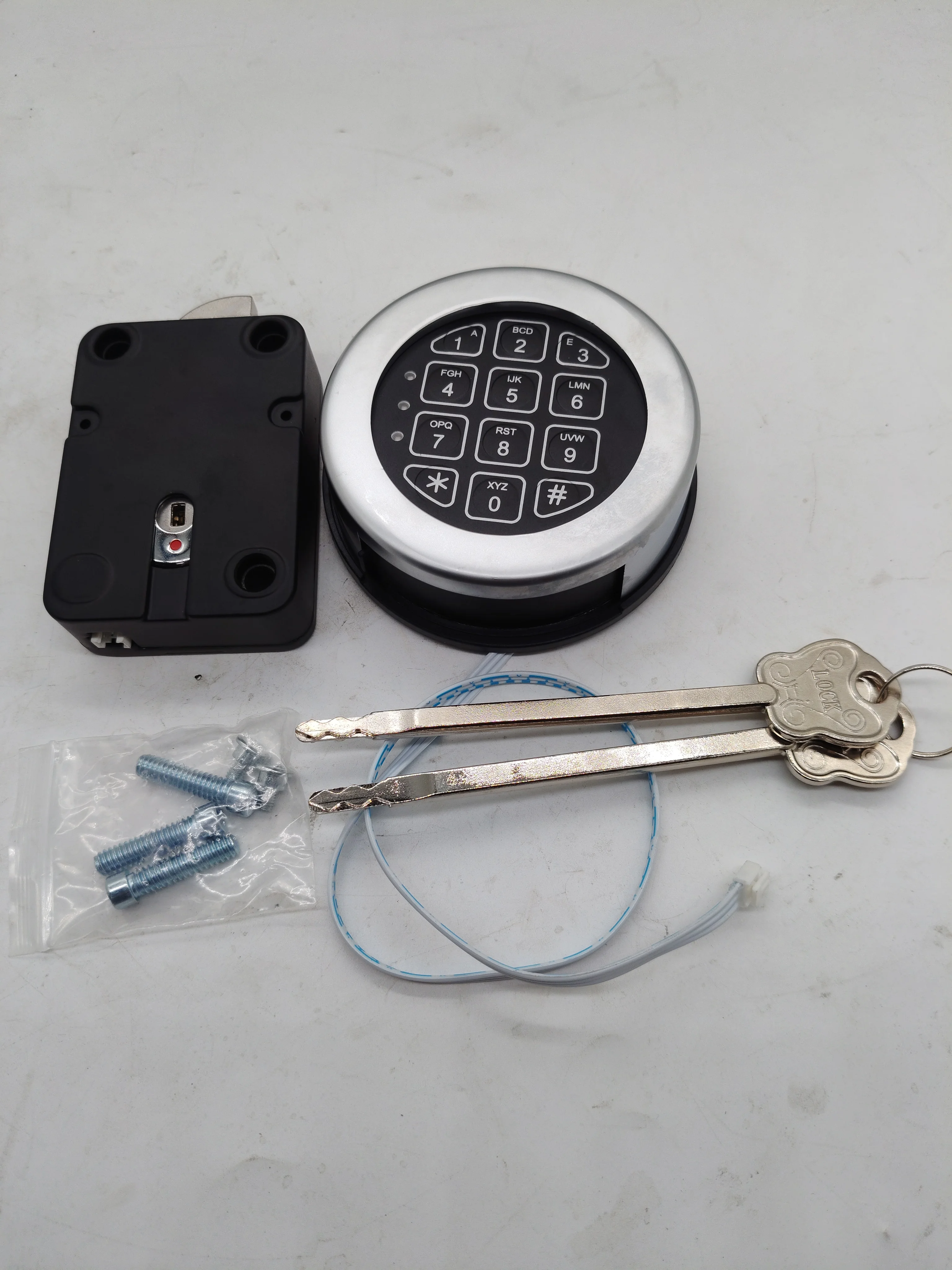 Safe Electronic Lock Solenoid Lock & 2 Master Key Override W/Chrome KEYPAD Brand