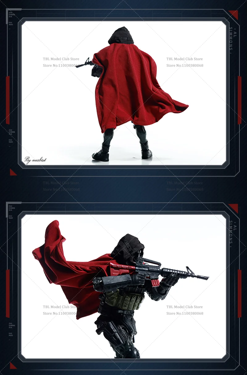 1/12 スケール男性服赤いマントトレンディパーカーセット闇地獄アベンジャーズシモンズ 6 インチアクションフィギュア兵士シーン