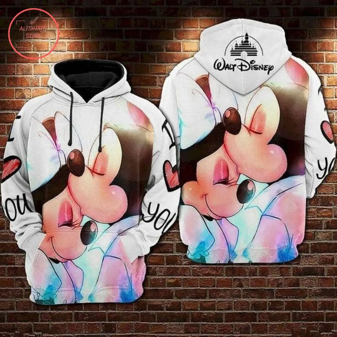 

2022 HIS HER CUTE MOUSE WALT DISNEY 3D HOODIE