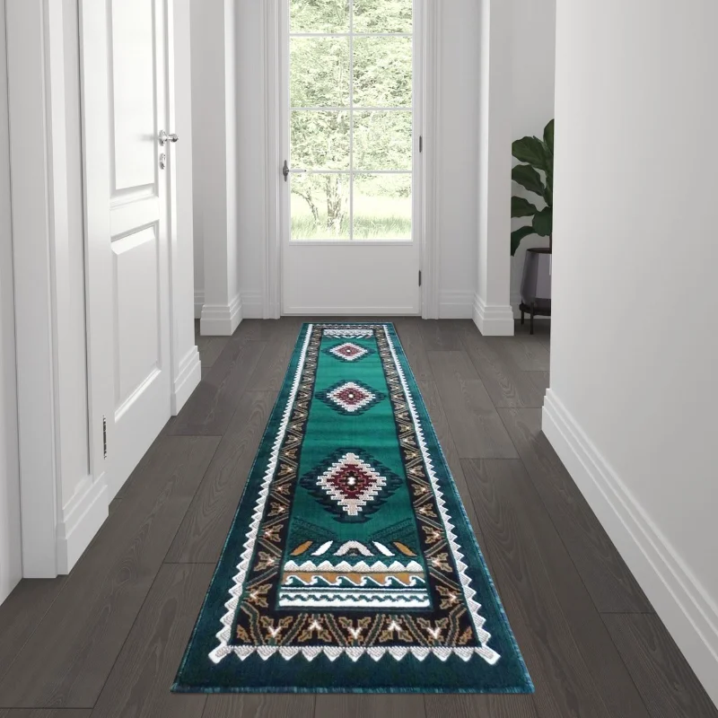 

Rugs for Bedroom 2x7 Hunter Green Area Rug Olefin Rug with Jute Ba Carpets for Living Room