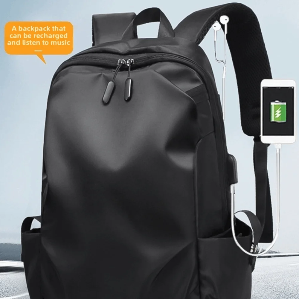 Large-capacity Student School Bag Breathable Multi-pocket Solid Color Backpack Fashionable Nylon Men Backpack Travel