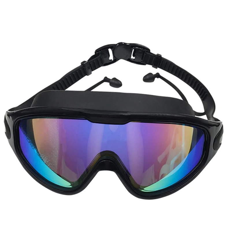 Swim Goggles Anti-Fog UV Protection No Leaking Wide View Pool Goggles for Adult Men Women Youth Teen over 15 Black