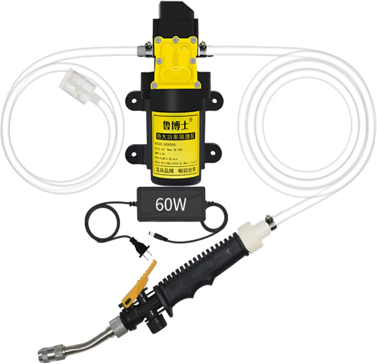 

Портативный электрический насос для мойки высокого давления 12 В, 60 Вт, 8 л/мин, 87PSI, желтый