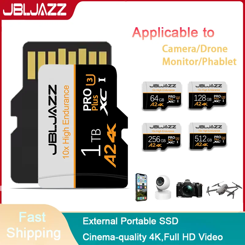 

High-Speed Micro SD Card 1024GB 256GB A2 U3 Shockproof 128GB Flash Memory Data Transfer for Xiaomi PC Compatible