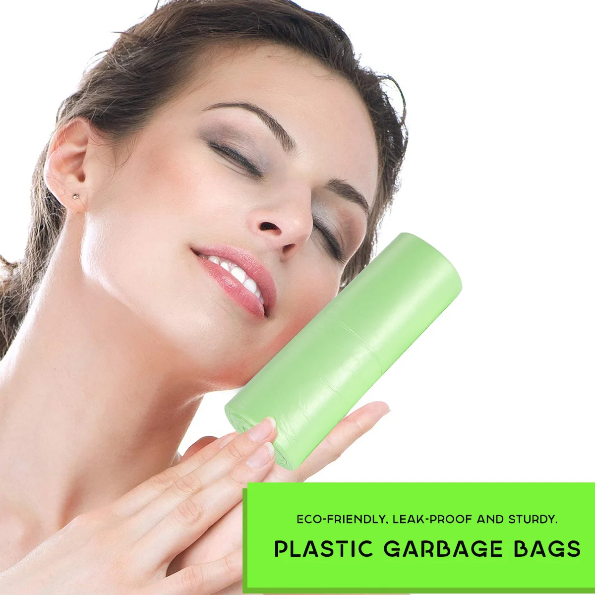 100 Pcs Rubbish Bin Biodegradable Garbage Bags Small Trash Refuse Heavy Duty Black Plastic