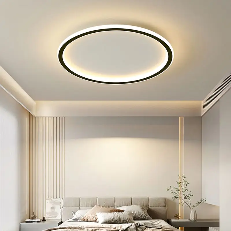 

Ультратонкая круглая светодиодная потолочная лампа в современном стиле для гостиной с пультом дистанционного управления, для спальни, балкона, коридора, люстра