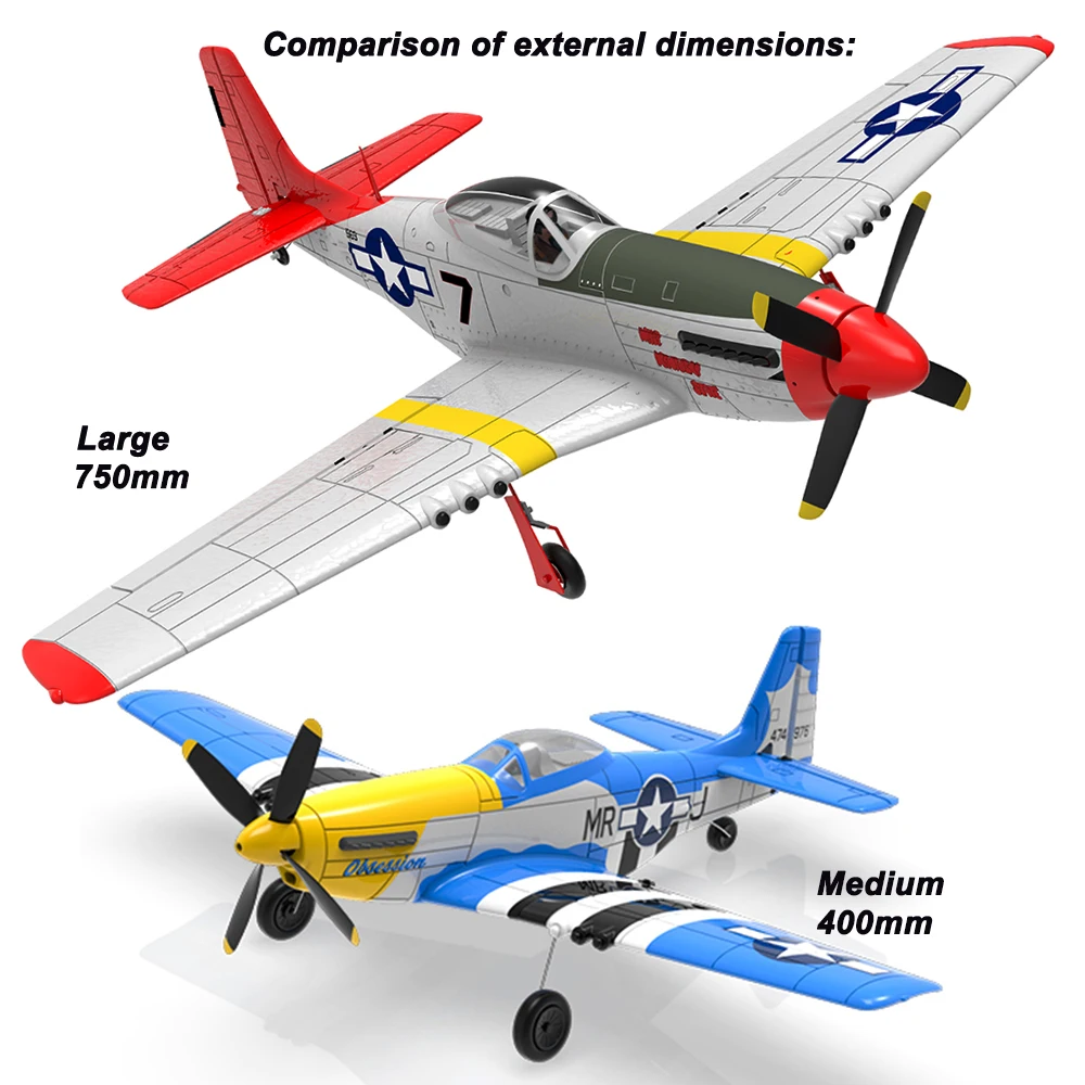 400MM  P51 P51D Mustang Remote Control Aircraft 4CH  Aerobatic Fight Brushless RC Plane For Professional