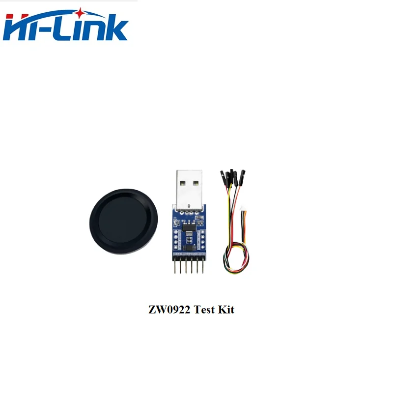 Круглый полупроводниковый модуль Hi-Link UART ZW0922, емкостный сенсорный датчик отпечатков пальцев, разрешение 508 точек на дюйм, 8-битный серый масштаб