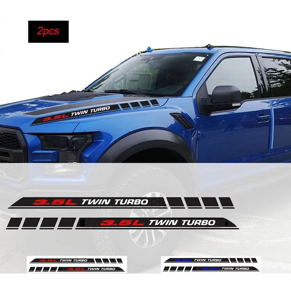 3.5L Twin Turbo Hood Decals Emblem for Ford F150 Ecoboost V6 Pickup Truck Car Stickers 2PCS