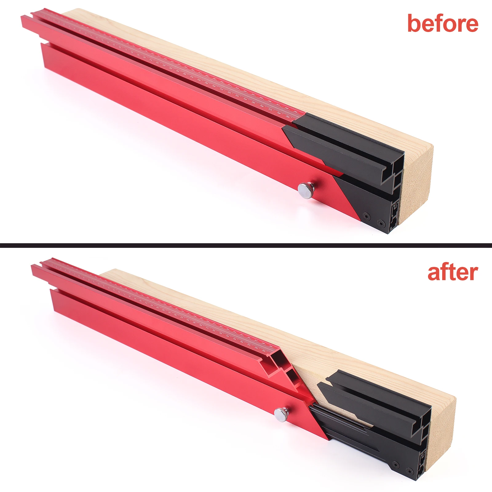 1Pc 75 Type Telescoping Aluminum Profile Router Fence with Metric Scale 45 Degree Oblique Cut T-Track Table Saw Fence 50-87CM