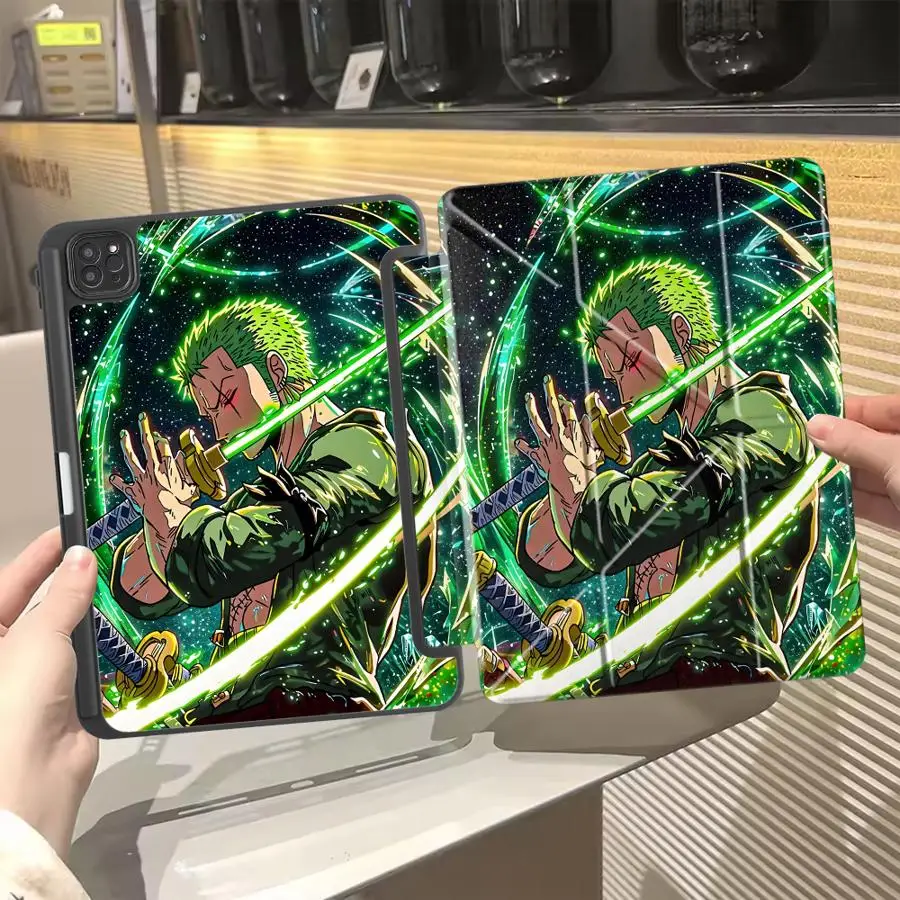 OneS P-ieceS Roronoa Zoro Tablet Case For iPad Pro 11th 10th 9th 8th 7th 12.9inch Pro 2025 Air 4 5 M3 M2 1 2 M4 11inch Mini 6 7