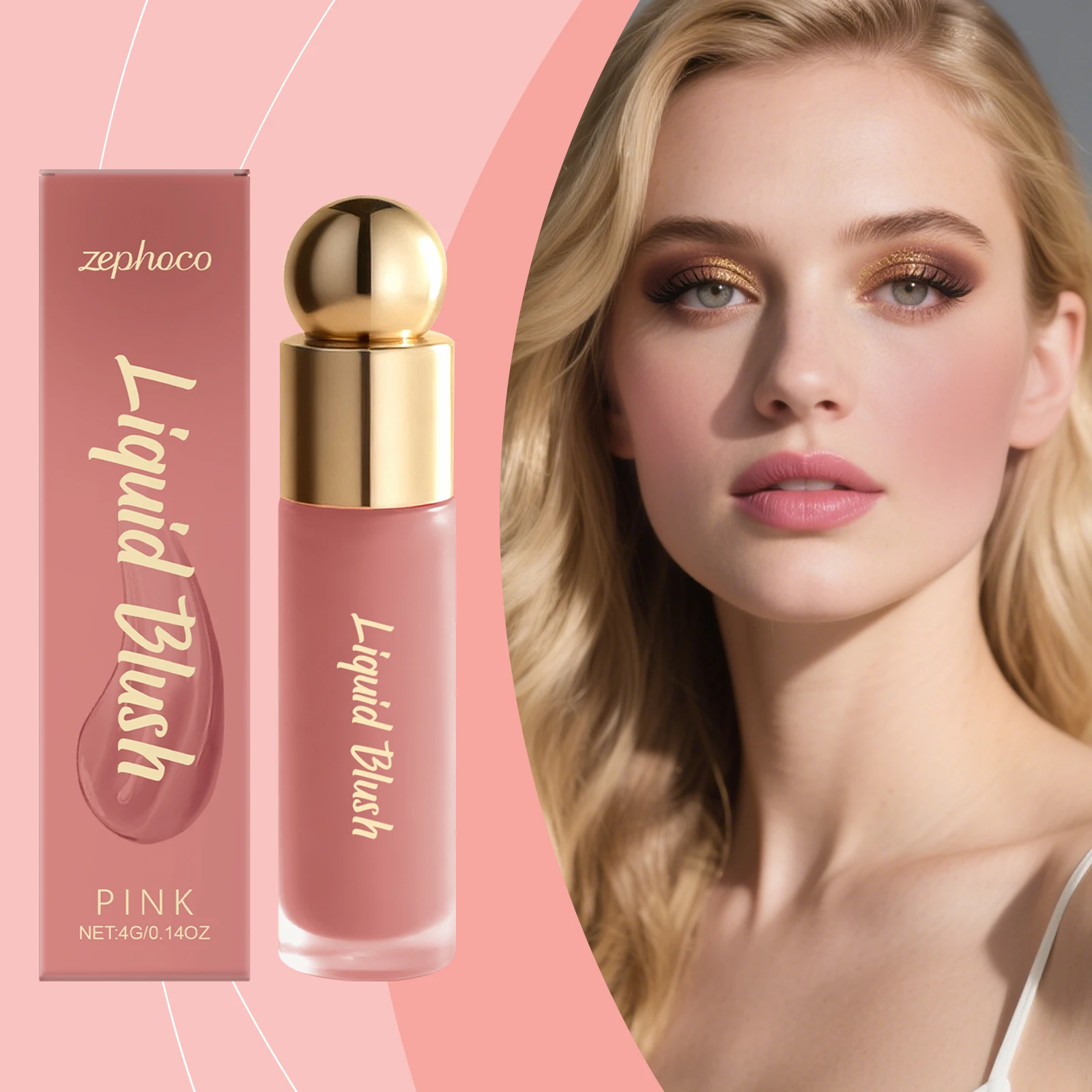 3-in-1 Multipurpose Blush Facial Makeup Blush with a Moisturizing Texture, Non-Drying, Color-Retaining, and Long-Lasting