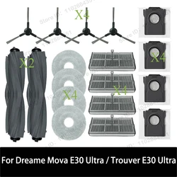 Fit For ( Dreame Mova E30 Ultra / Trouver E30 Ultra ) Vacuum Parts Main Tricut Roller Side Brush Hepa Filter Mop Cloth Dust Bag