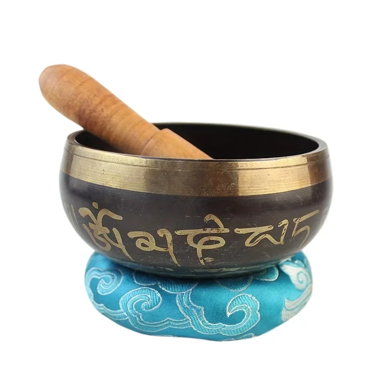 1set Handmade Bronze Singing Bowl for Meditation and Yoga Buddhist Bowl - Nepalese Buddhist Music Bowl Set