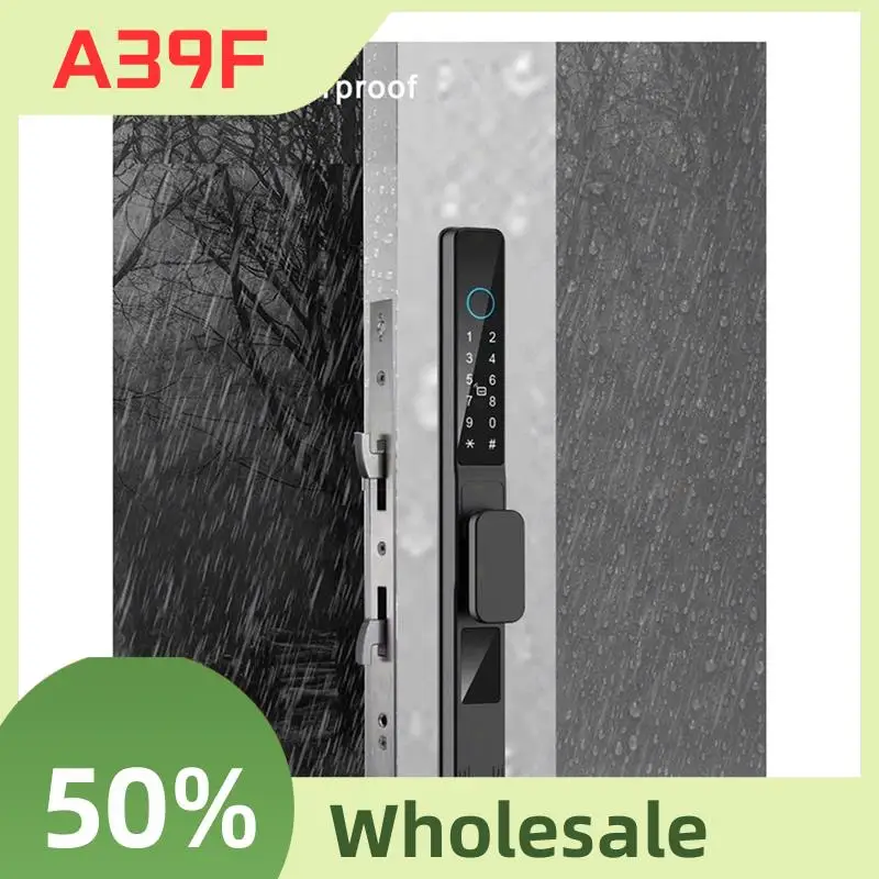 

T86C NEW Tuya Wifi App Waterproof Smart Aluminum Door Lock Double Hook Mortise Fingerprint Password Sliding Door Lock