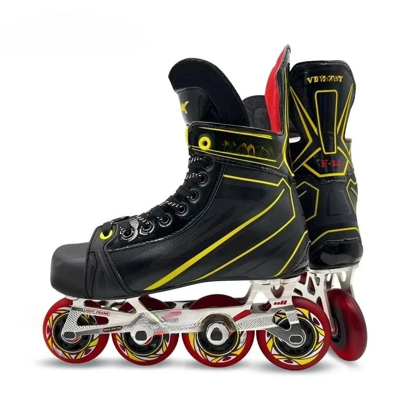 Speed Skating Shoes, Adult Children, Professional Speed Boots, Four Wheel Portable Roller Skates, Speed Roller Skates
