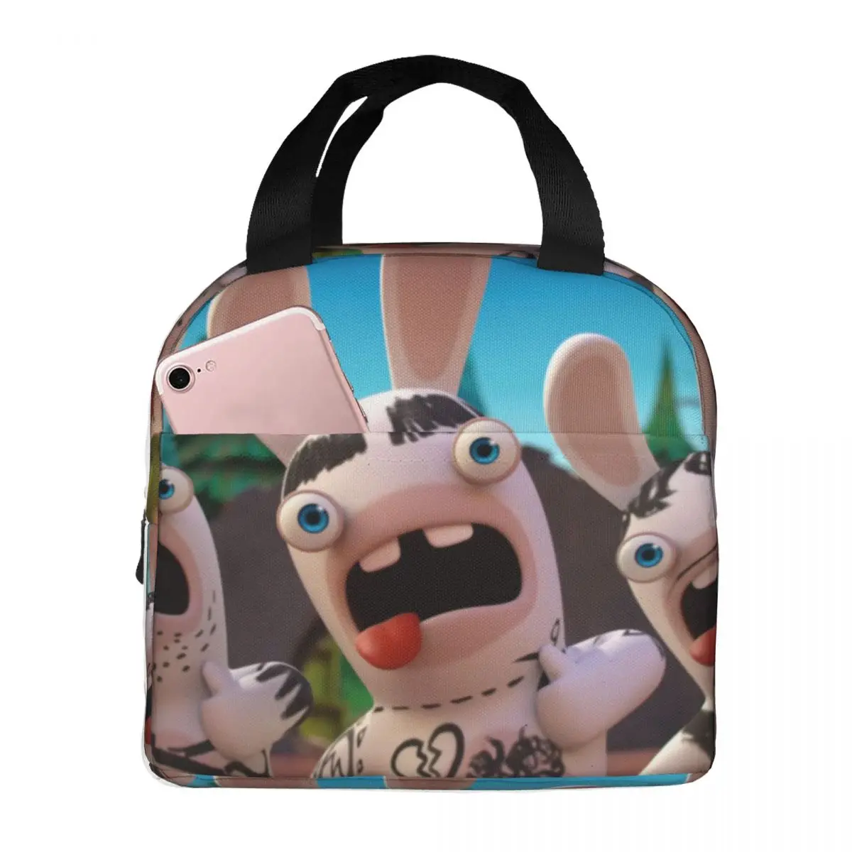 Outdoor Happy Happy Multifunction Reusable R-Rabbids Invasion Insulation Rice Bag For Boy Girl Food Container