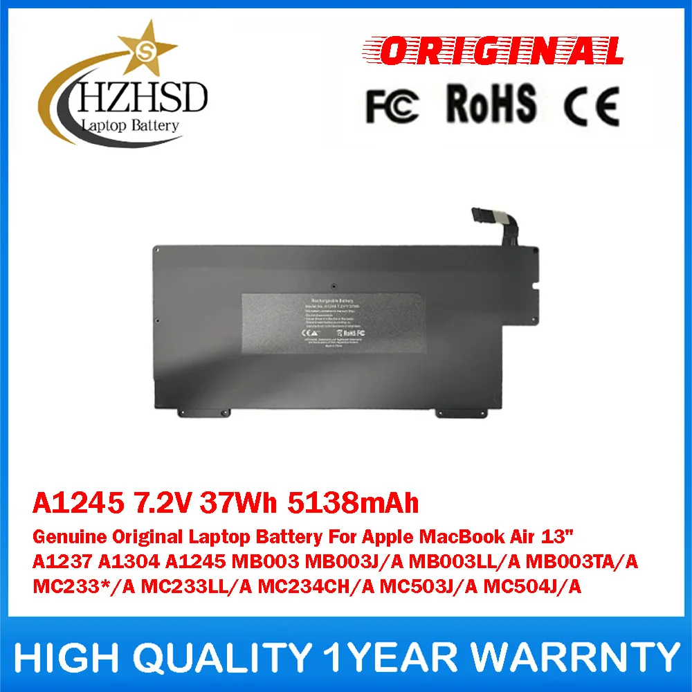 Оригинальный аккумулятор для ноутбука Apple MacBook Air 13 дюймов A1237 A1304 MB003 MB003J/A MB003LL/A MB003TA/A, 7.2В, 37Втч, 5138мАч (A1245)