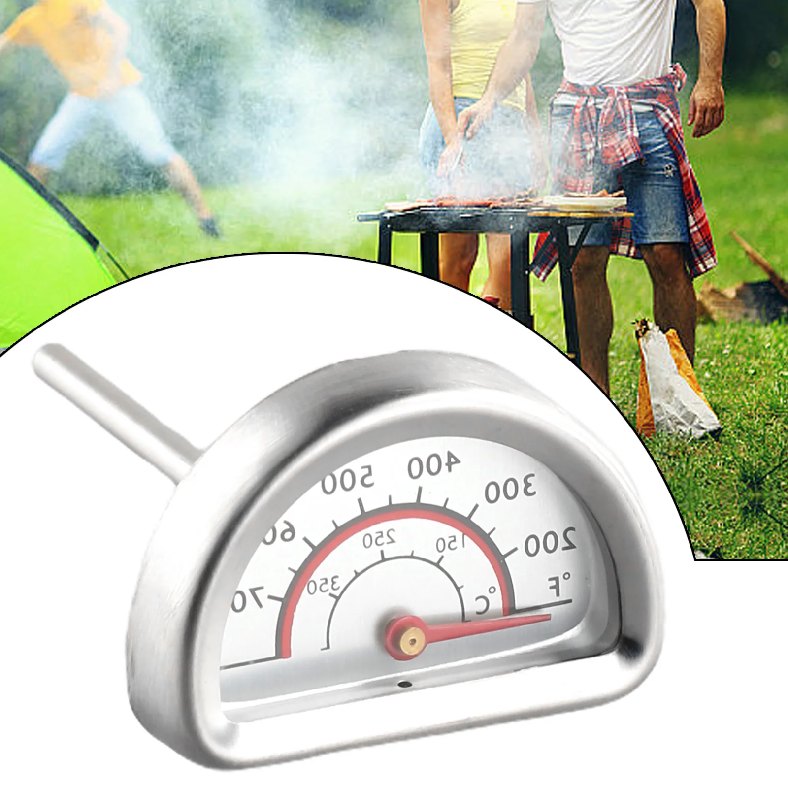 1PC Replacement Stainless Steel Grill Thermometer Heat Indicator For Charbroil Grill BBQ Cooking Accessories Measure Temperature