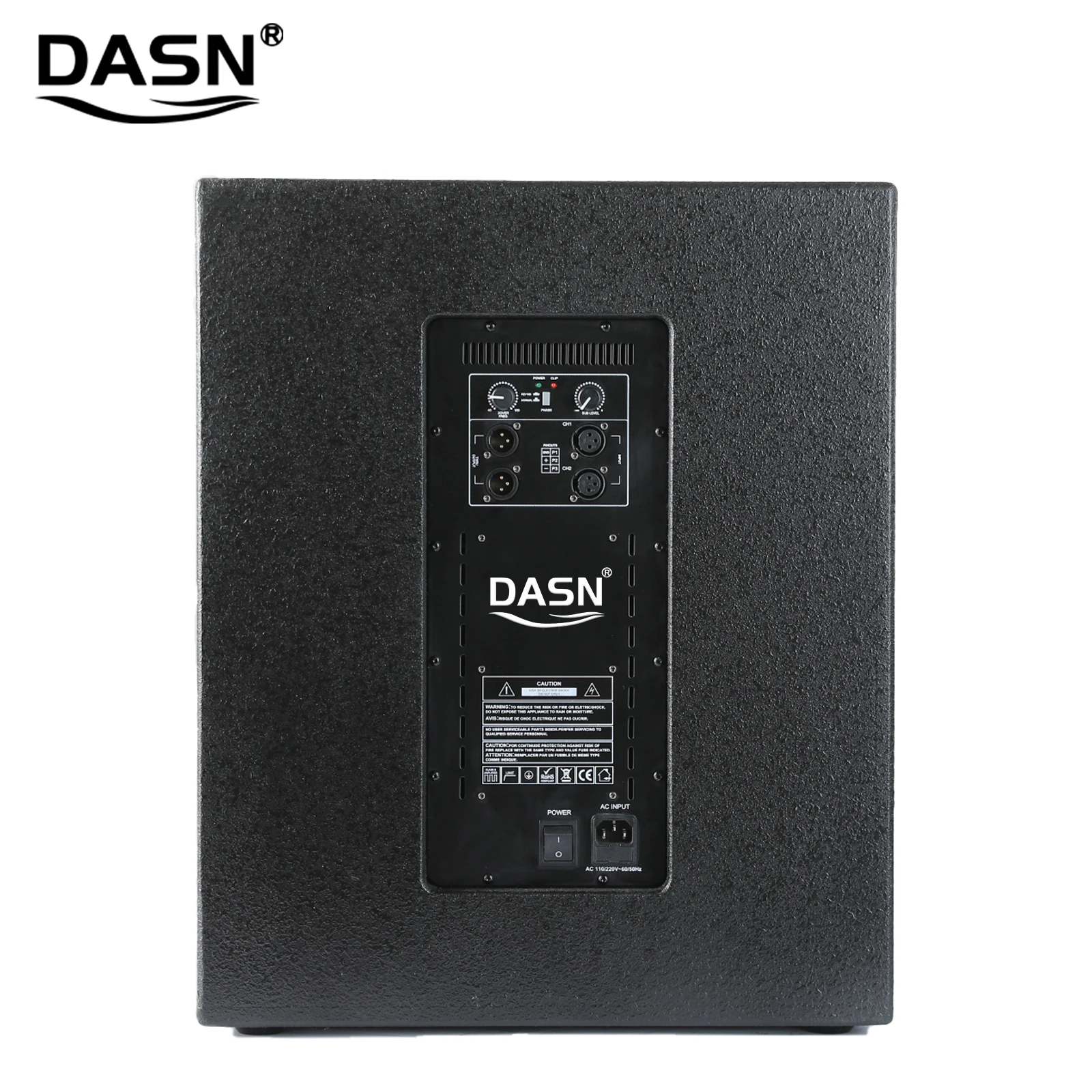 DASN H15SSA 15 Inch  400W RMS Sound Class D Amplifier Powered Bass Professional Audio Subwoofer Active Wooden Speaker