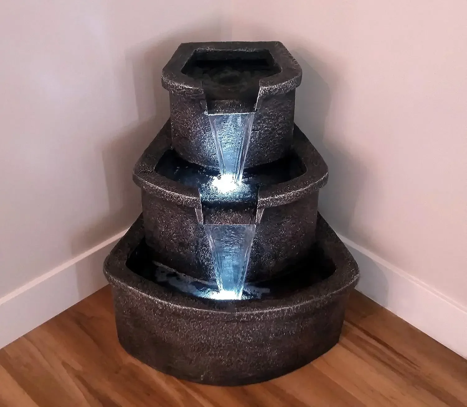 Cascading Floor Fountain W/LED Lights: 25