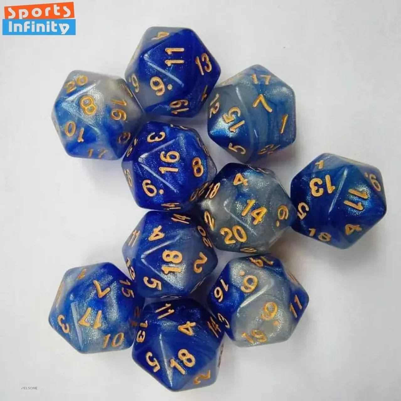 10pcs/set of 20 Sided Dual Color Starry Sky Dice Acrylic Number Dice for Dnd COC RPG Running Team Table Board Game Dnd Dice Set