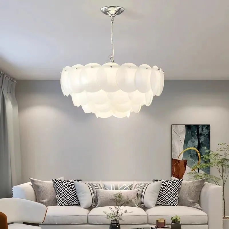 Pembridge chandelier Modern white Ceramics hanging lamp Home Decor Glass Light for Dining Room Bedroom kitchen island lights