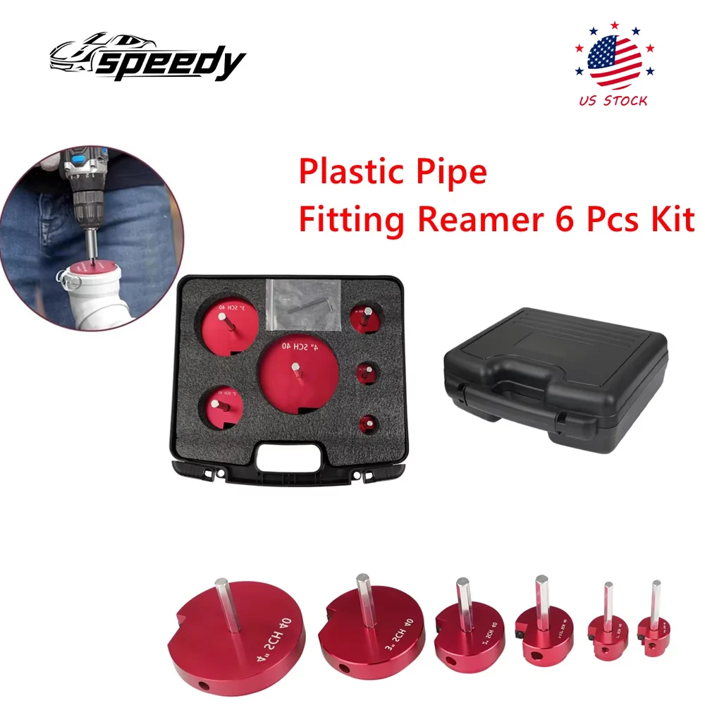 

6pcs Plastic Pipe Fitting Reamer with PPR75 100 150 200 300 400 Fit into Standard 1/2 inch Drills PVC Pipe Reamer Tool