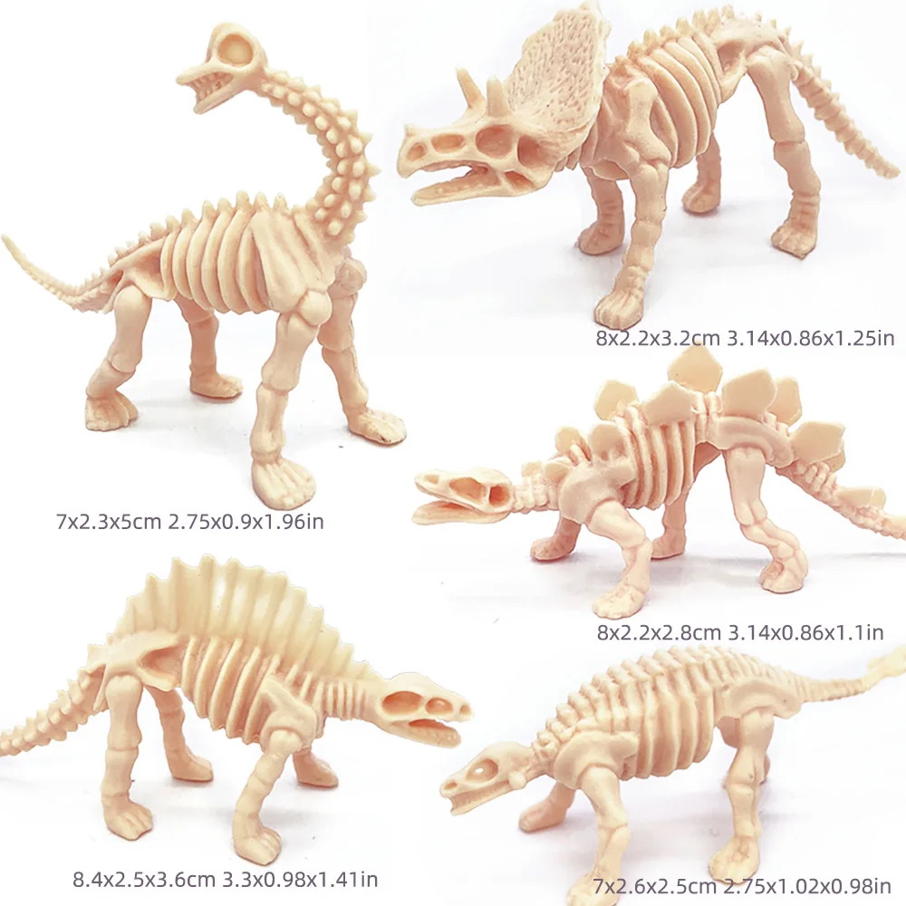 12pcs Mini High Quality PVC Simulated Dinosaur Fossil Specimen Model Educational Puzzle Toy Christmas Gifts For Kid