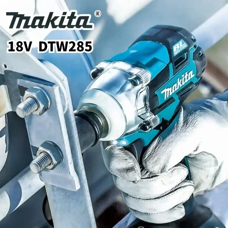 Original Makita DTW285 Tools Impact Wrench Machine Brushless Cordless Electric Wrench High Torque Tool & Makita 18V Battery