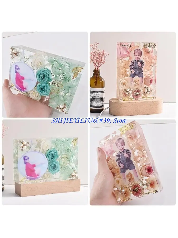 

E21F Rectangle Silicone Molds Epoxy Resin Photo Frame Molds Insect Dried Flower Mold Bookends Resin Mould DIY Craft