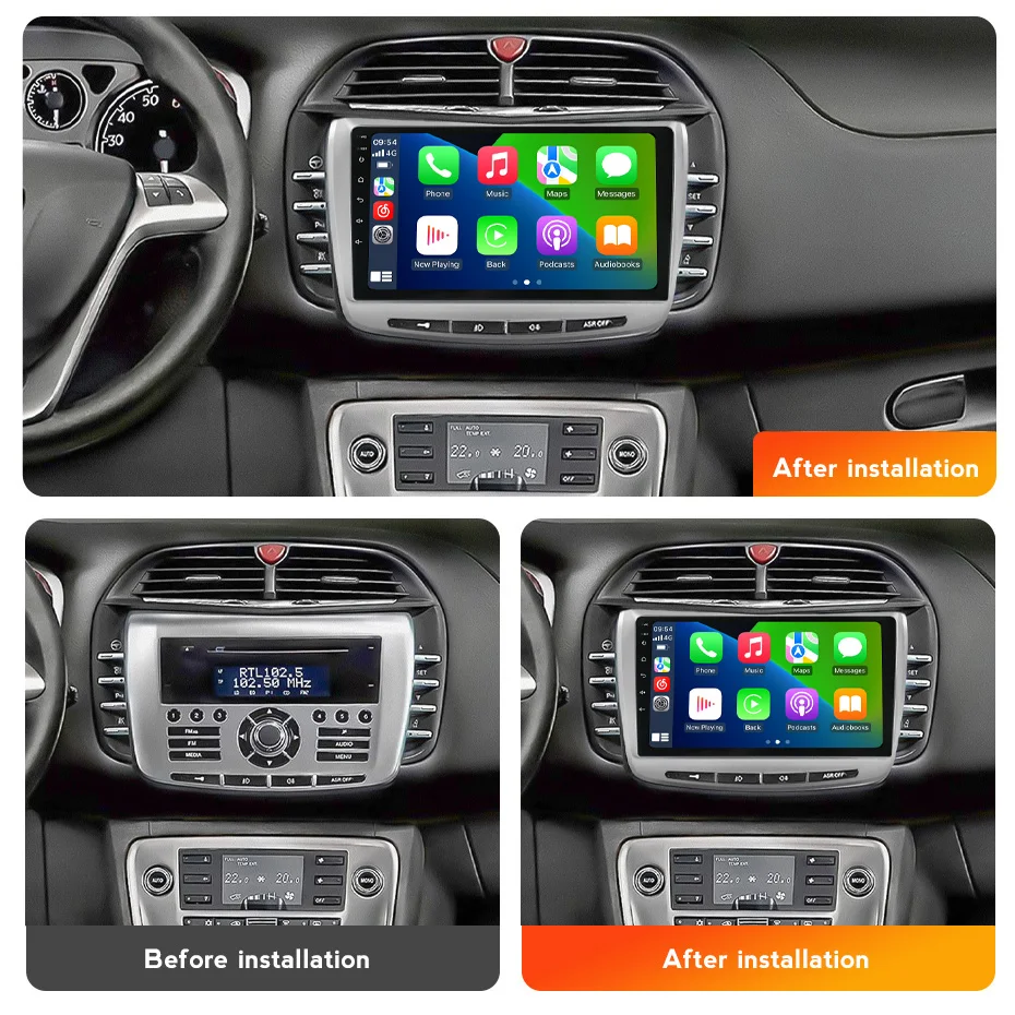 Navifly Touch Screen Car GPS Player For Fiat Lancia Delta 2009-2019 BT FM Radio Headunit Support Wireless Carplay Android Auto