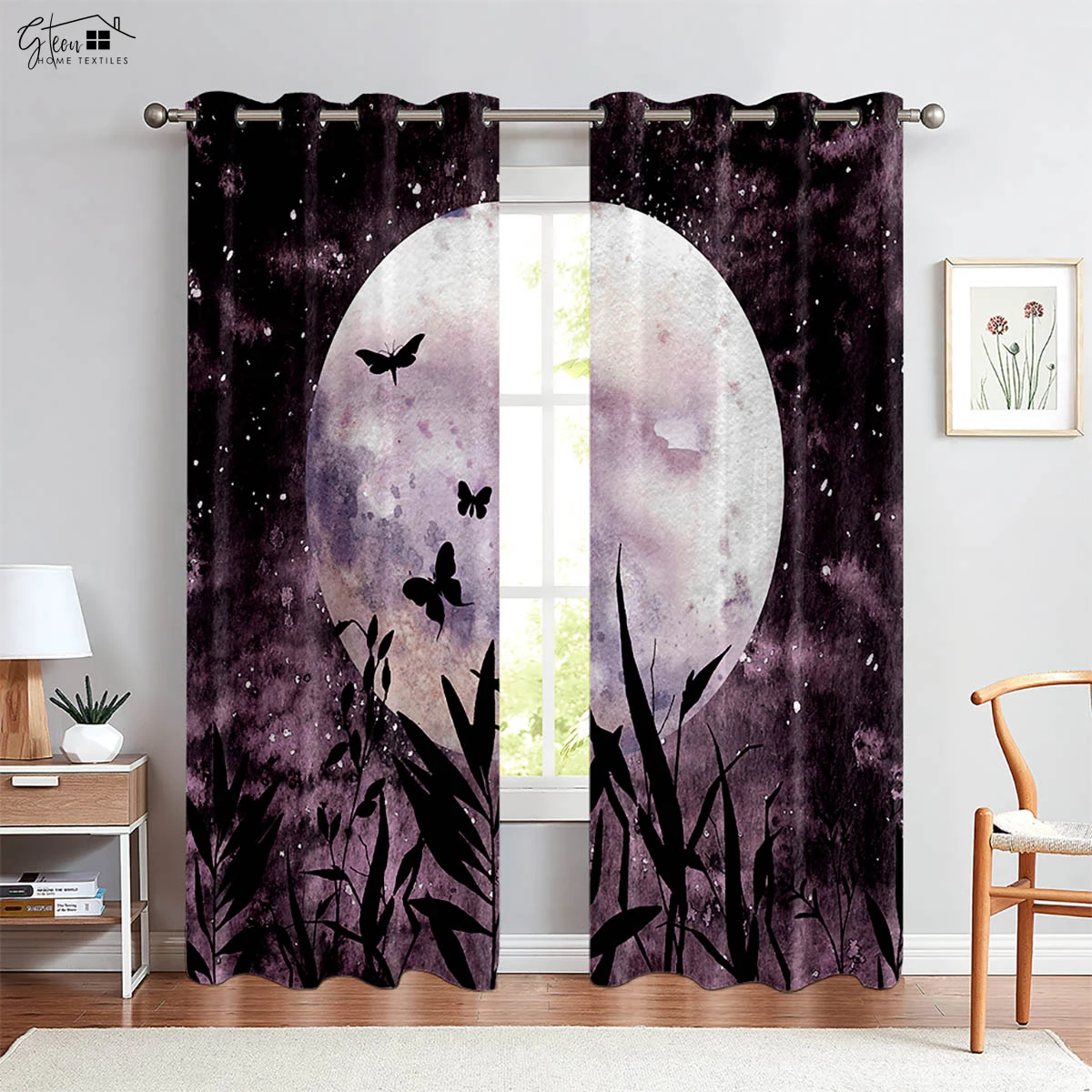 

Beautiful Butterfly Flower Curtains French American Retro Pastoral Fresh Bedroom Living Room Study Decorative Curtains 2PCS