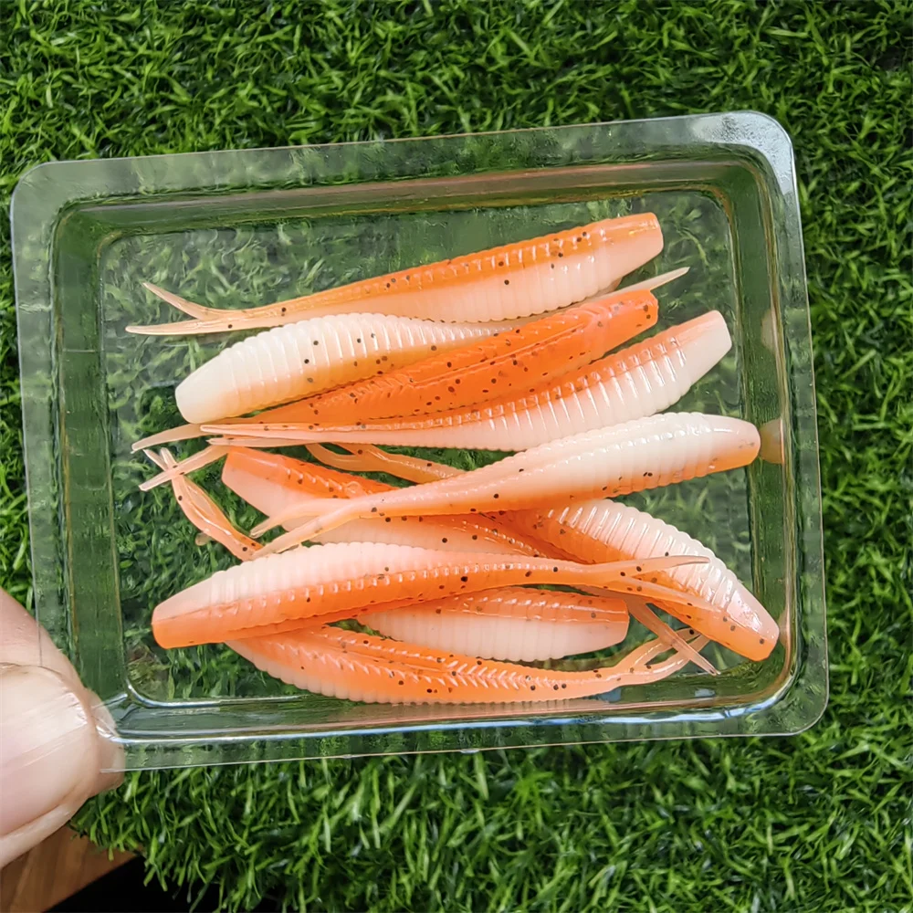 10PCS Angeln Weiche Köder Kunststoff Köder 5cm/6cm/7cm Lebensechte Gegabelte Paddel Schwanz angeln Swimbaits für Süßwasser Tackle – Detail 14