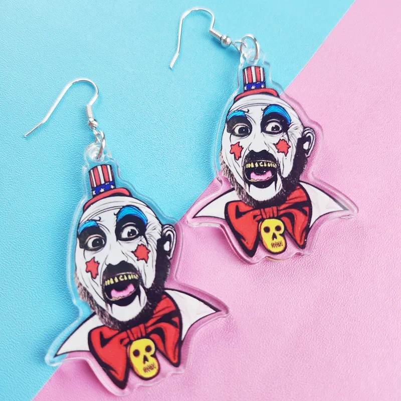 Novel Unique Clown Acrylic Earrings Creative Stay Weird Jewelry Personalized Charm Suitable for Women's Birthday Gifts