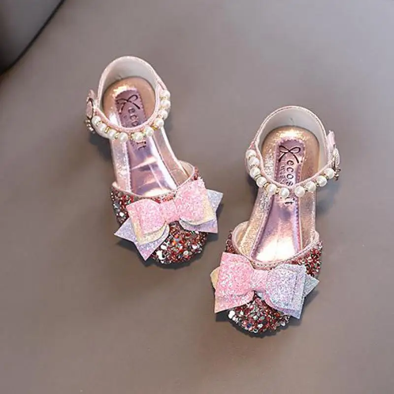 Sandalias de lentejuelas para niñas, zapatos de princesa para niñas, zapatos de boda bonitos a la moda, H537