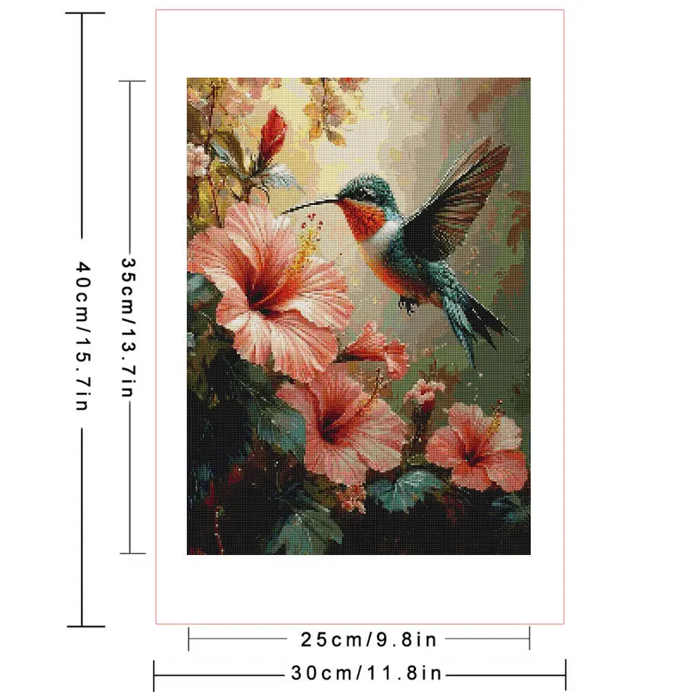 Huacan الماس اللوحة الفنية الحرفية الطيور الحيوان الوردي الزهور كامل جولة مربع الماس الفسيفساء غرفة المعيشة الفن الحرفية