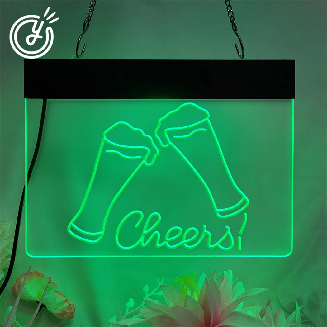 Beer Cheers Neon Sign Led Signs for Wall Decor Beer Man Cave Bar Home Pub Party Club Restaurant Shop Sign Bar Lights Wall Decors