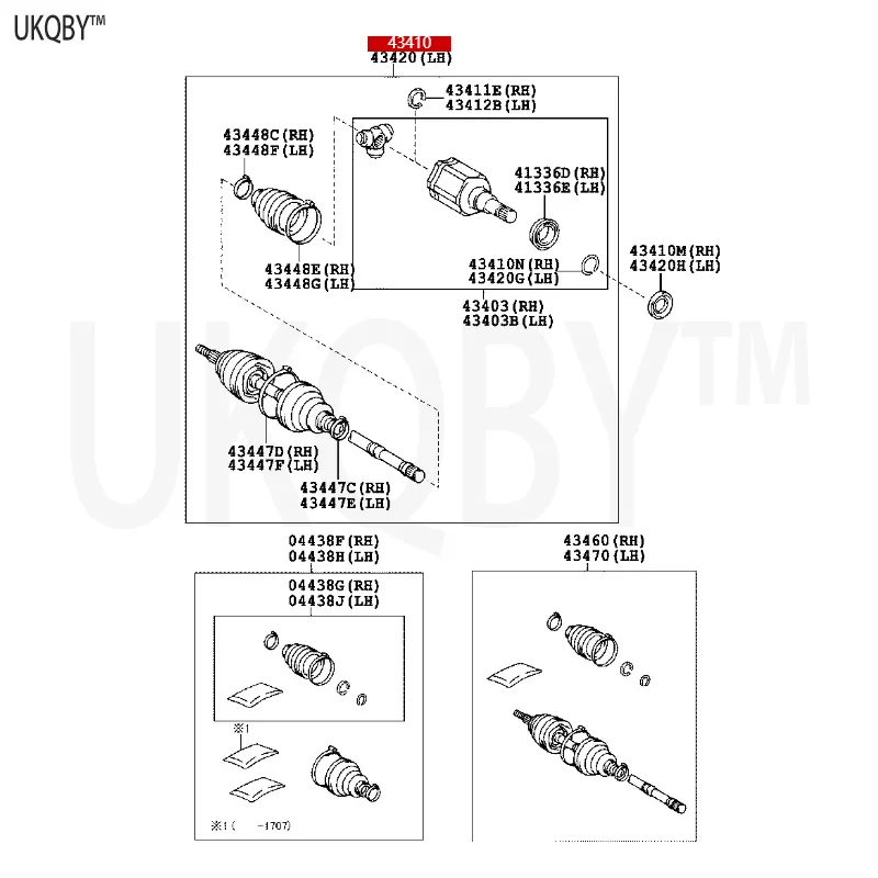 FA W To yo ta La nd C rui se r Pr ad o 2010-2020 To yo ta 4343060081 Right Front Drive Shaft Assembly