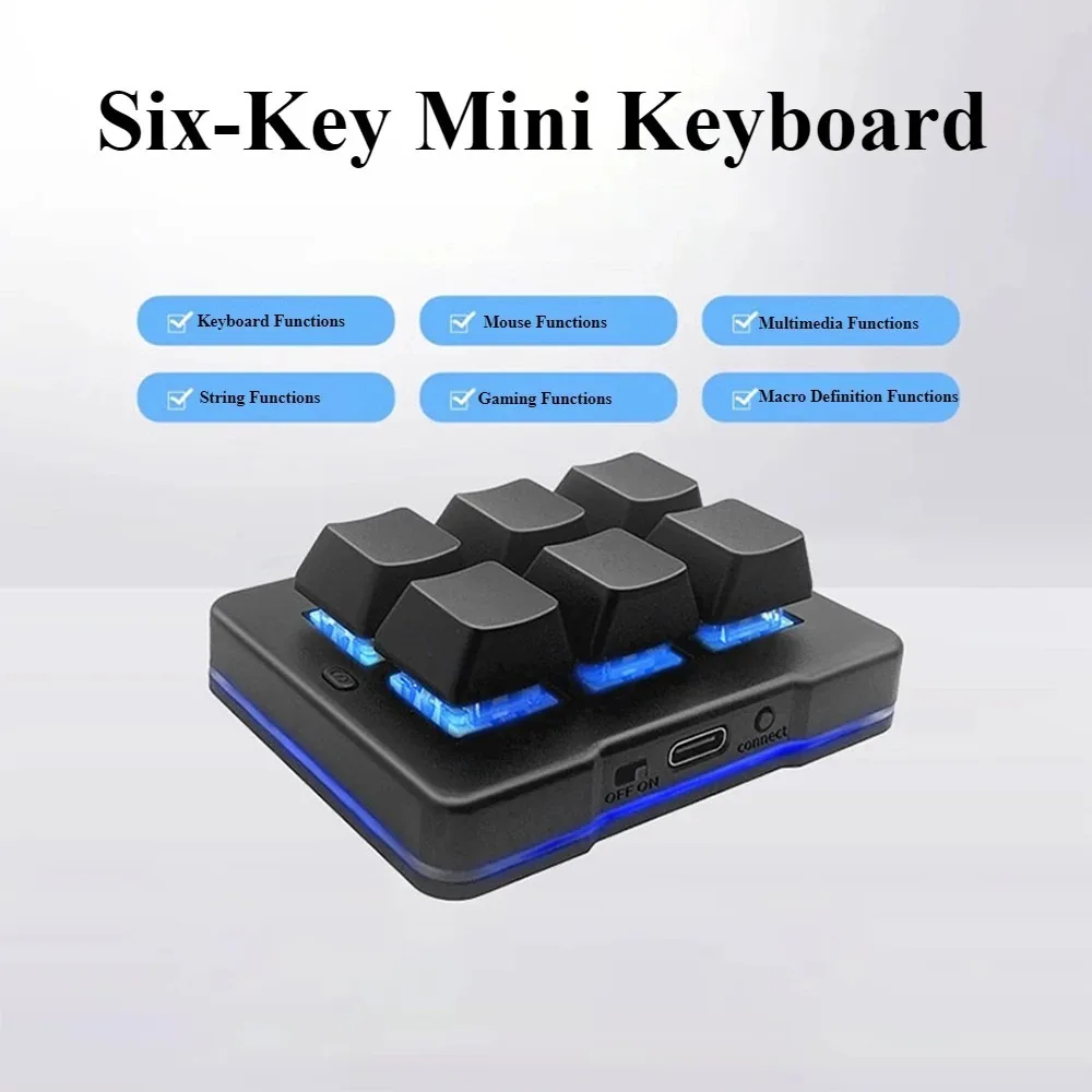 لوحة مفاتيح ميكانيكية MK623PRO لوحة مفاتيح مكتبية ماكرو قابلة للتحديد ثلاثية بلوتوث لاسلكية مخصصة صغيرة 6 مفاتيح ملحقات ألعاب الكمبيوتر