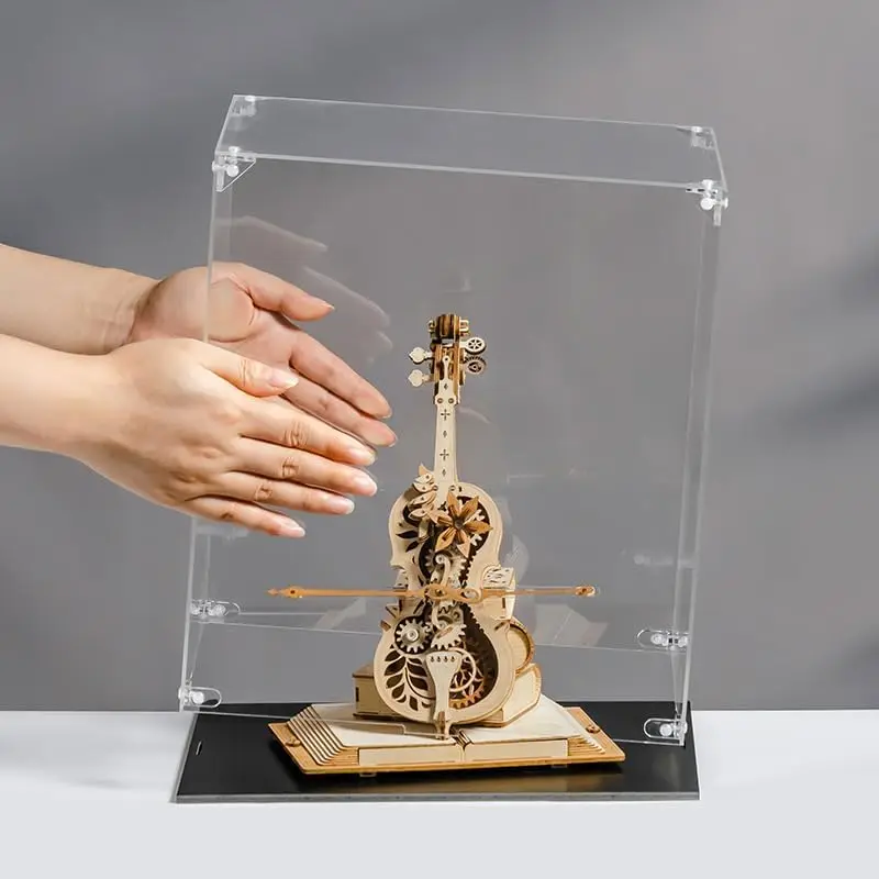 Robotime Rokr – vitrine transparente anti-poussière, pour figurines à collectionner, modèles de jouets, boîte de rangement pour la maison, RFM04