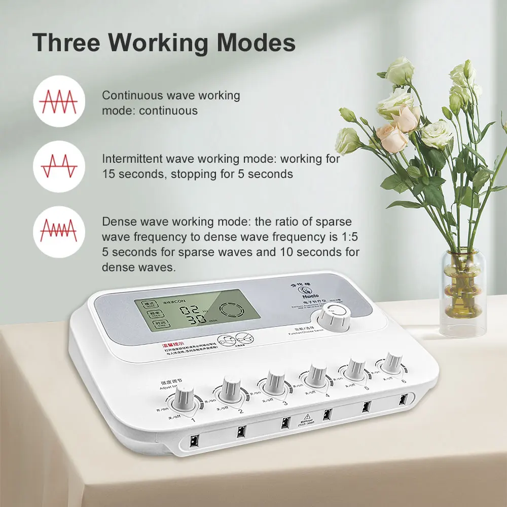 6 Output Channel TENS Body Massager Tennis Electroestimulador Muscular Electric Muscle Stimulator Physical Therapy Masajeador