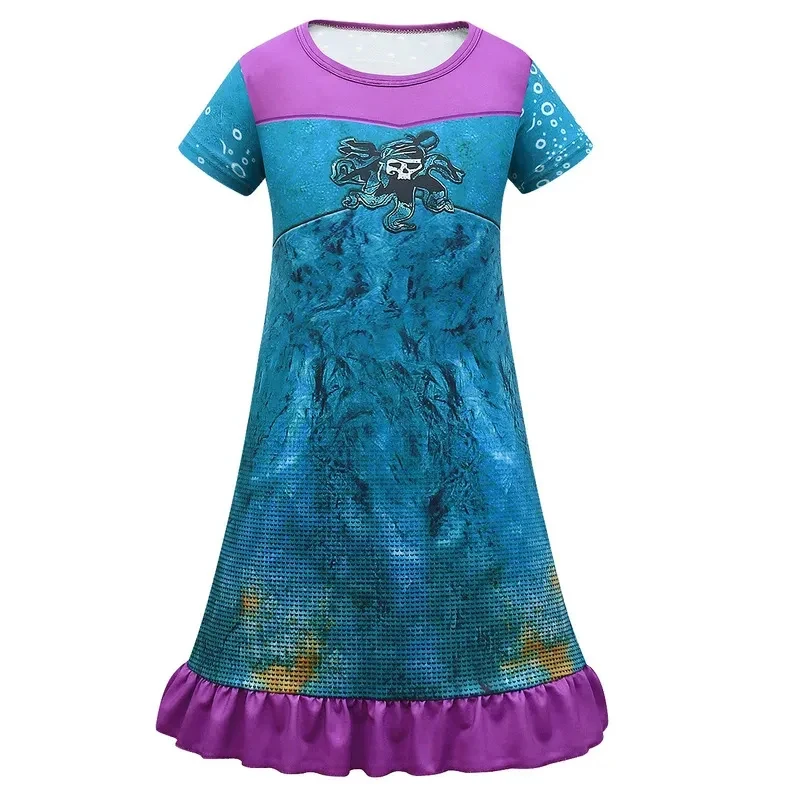 Disfraces de Halloween para Cosplay ★ Disfraz de Mal, el Pirata Malvado de la Película D-Descendants 3, para Niñas, con Sombrero y Peluca ☆ Nuevo